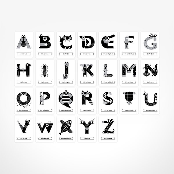 ALPHABET FLASH CARDS // BLACK & WHITE