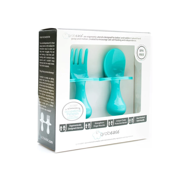 Grabease Spoon and Fork - Teal