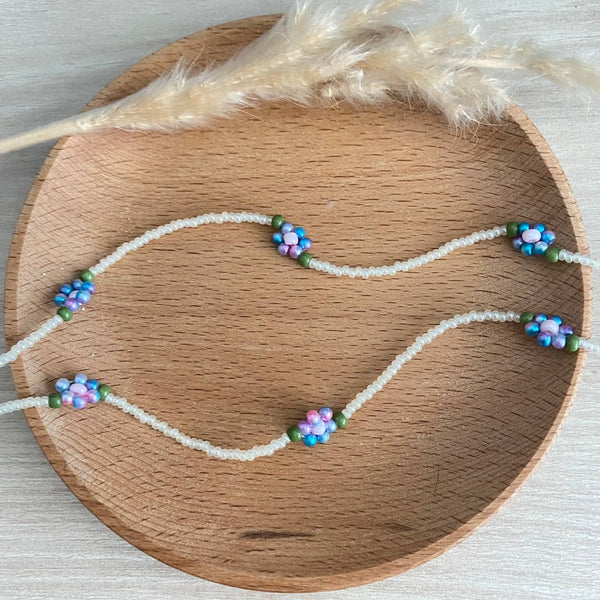 MASK CHAIN // BEADED FLOWERS (MERMAID)