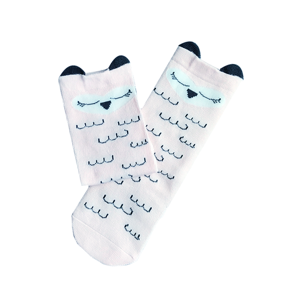 KNEE-LENGTH SOCKS // PINK SLEEPING OWL