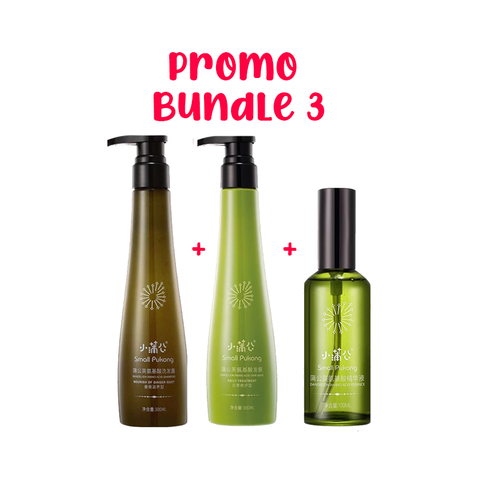 SMALL PUKONG BUNDLE 3 // GINGER ROOT SHAMPOO + DAILY TREATMENT HAIR MASK + HAIR ESSENCE OIL