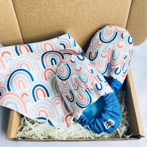 GIFT SET // RAINBOW DENIM (BIB x MINI SHOES)