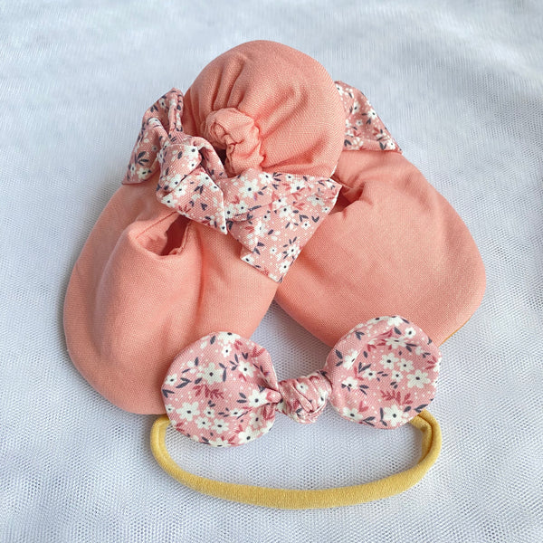 GIFT SET // LA FLEUR IN WHITE (HEADBAND x MINI SHOES)